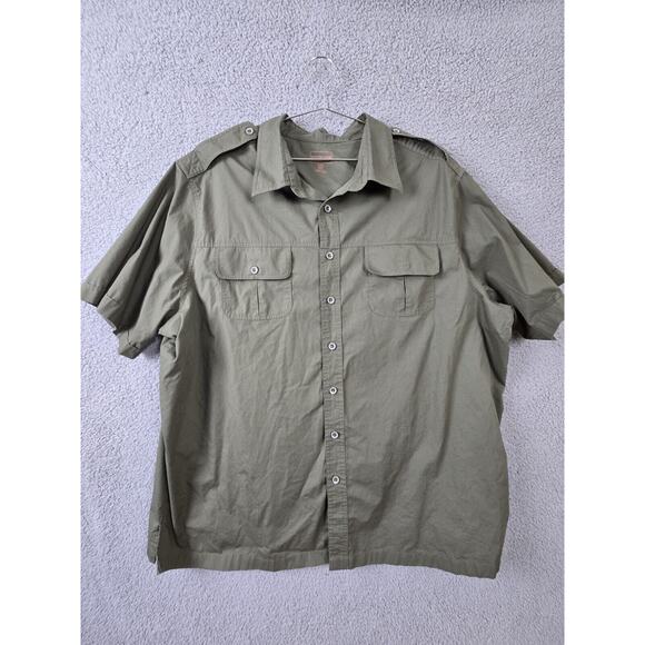 Boulder Creek Trading Company Shirt Mens 3XL Big Green Short Sleeve Button Up - Picture 1 of 7
